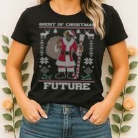 Ghost Of Christmas Future Ugly Christmas Sweater Rap Women's T-Shirt thumb 2