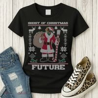 Ghost Of Christmas Future Ugly Christmas Sweater Rap Women's T-Shirt thumb 3