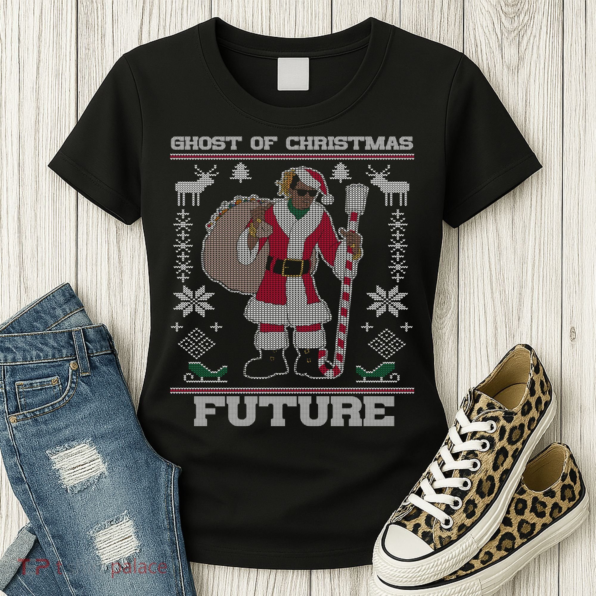 Ghost Of Christmas Future Ugly Christmas Sweater Rap Women's T-Shirt