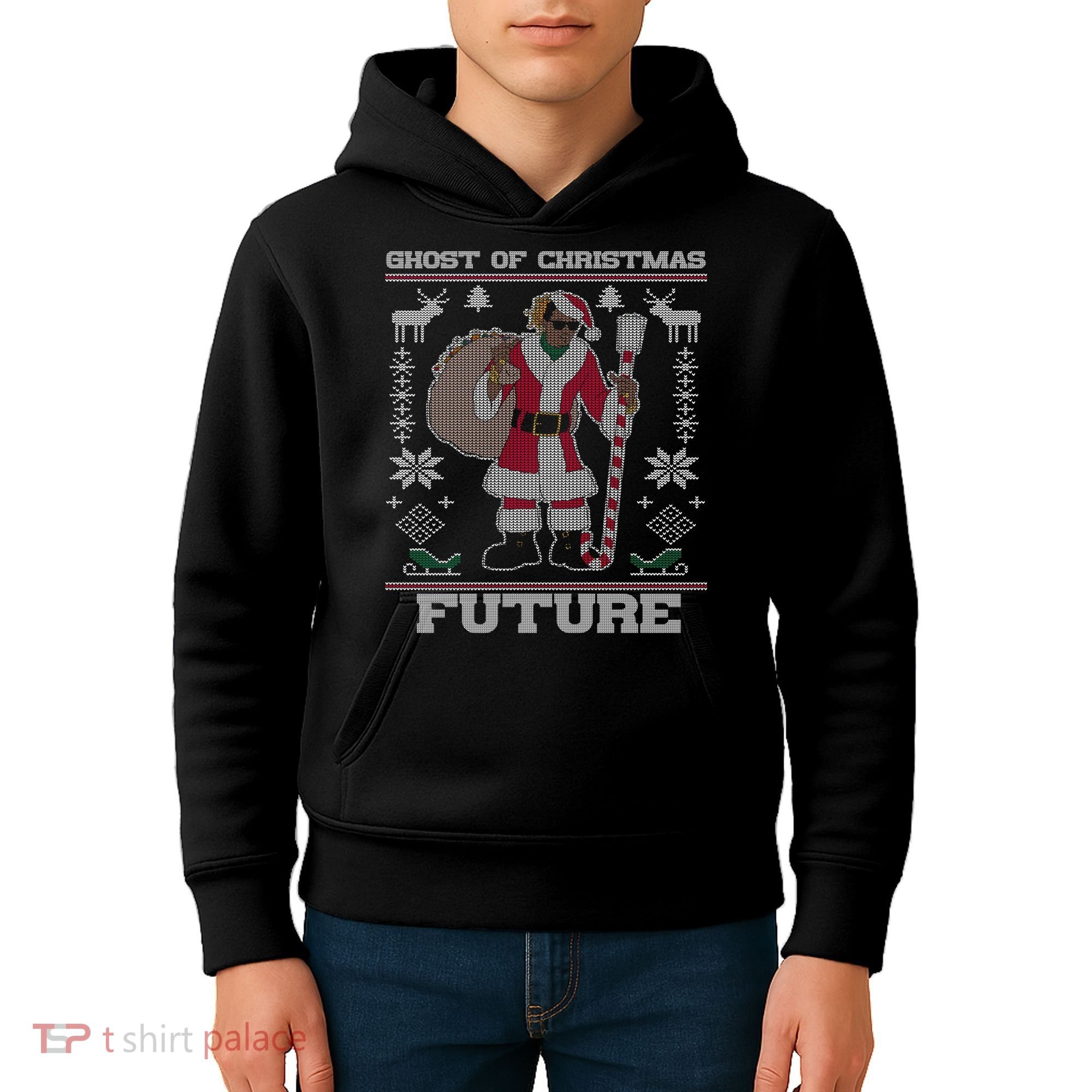 Ghost Of Christmas Future Ugly Christmas Sweater Rap Kids Hoodie