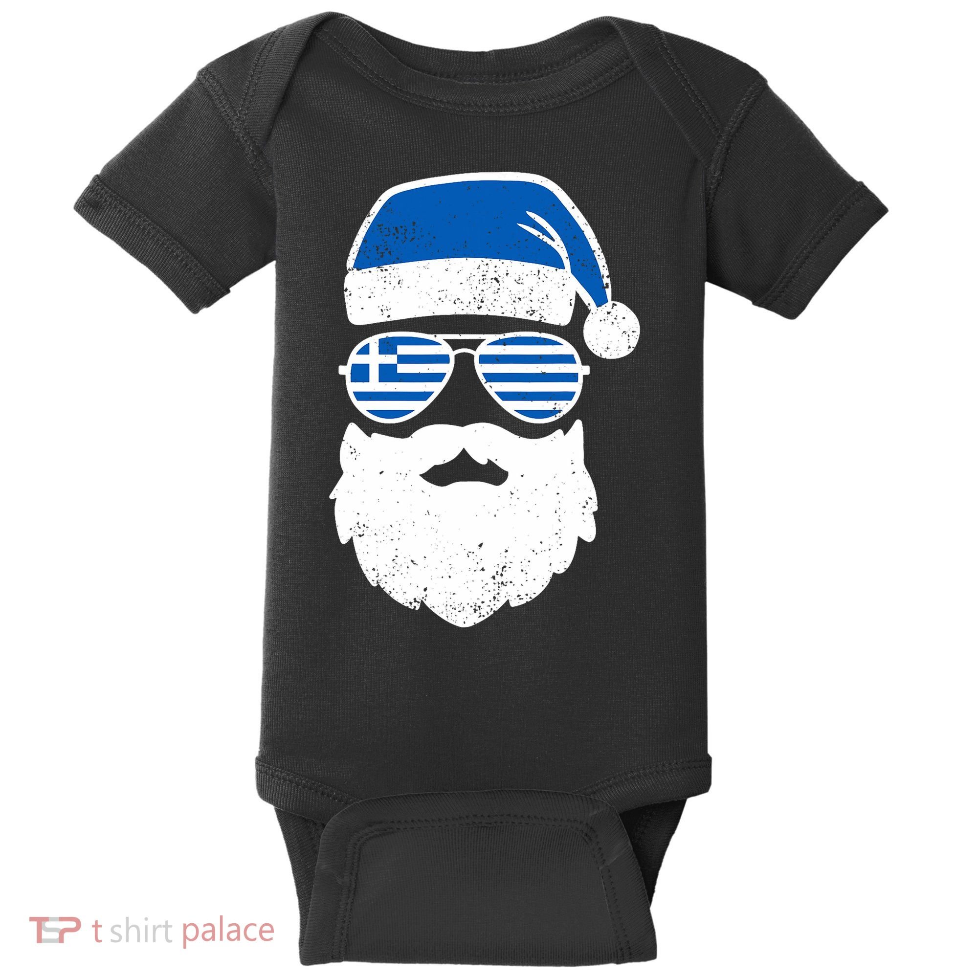 Greek Orthodox Christmas Santa Claus Greece Flag Greek Baby Bodysuit