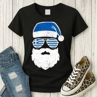 Greek Orthodox Christmas Santa Claus Greece Flag Greek Women's T-Shirt thumb 3
