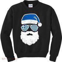 Greek Orthodox Christmas Santa Claus Greece Flag Greek Kids Sweatshirt thumb 0