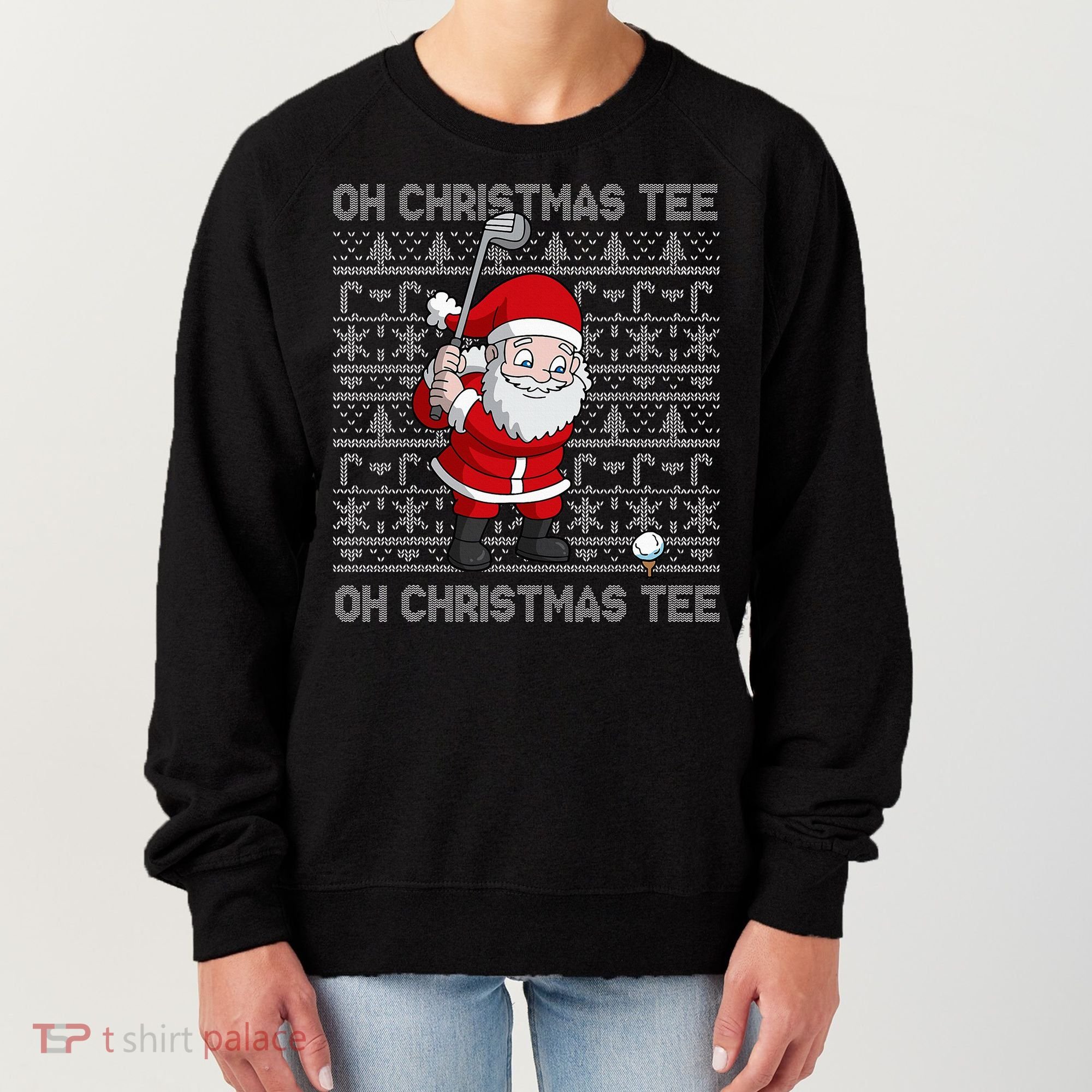 Golf Oh Christmas Santa Claus Golfer Women's Sweatshirt