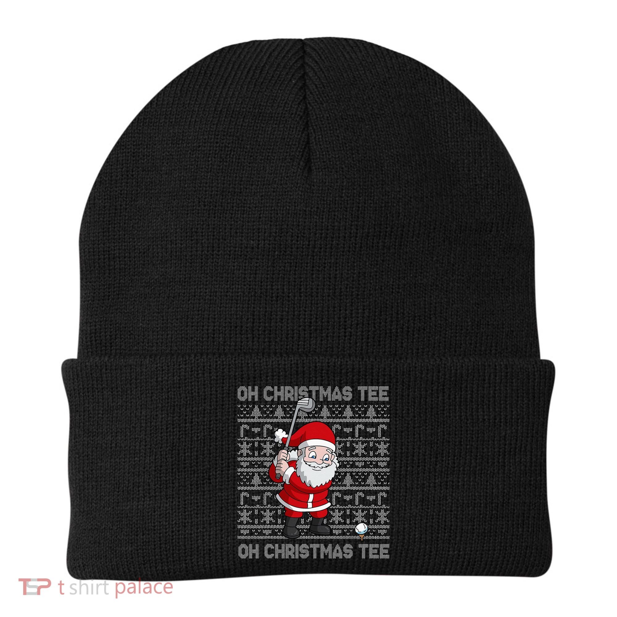 Golf Oh Christmas Santa Claus Golfer Beanie