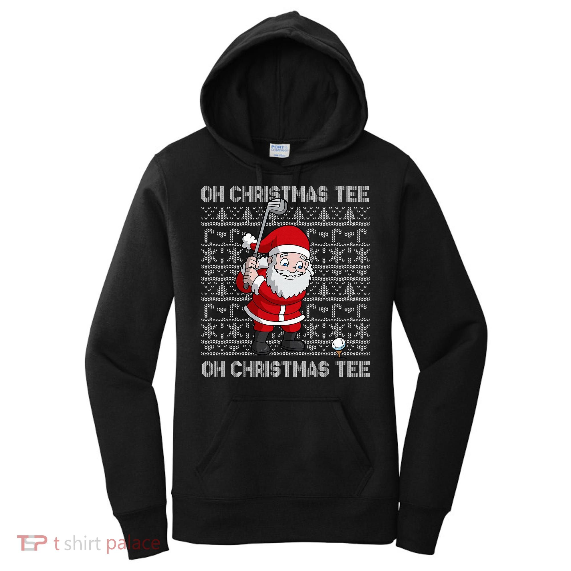 Golf Oh Christmas Santa Claus Golfer Women's Hoodie