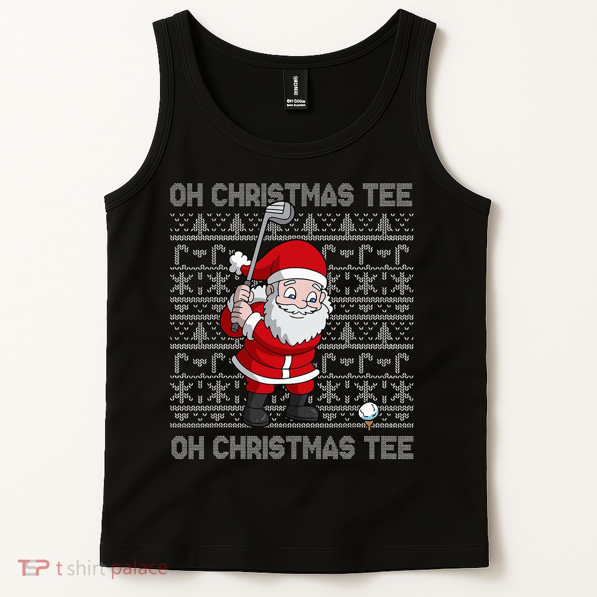 Golf Oh Christmas Santa Claus Golfer Tank Top