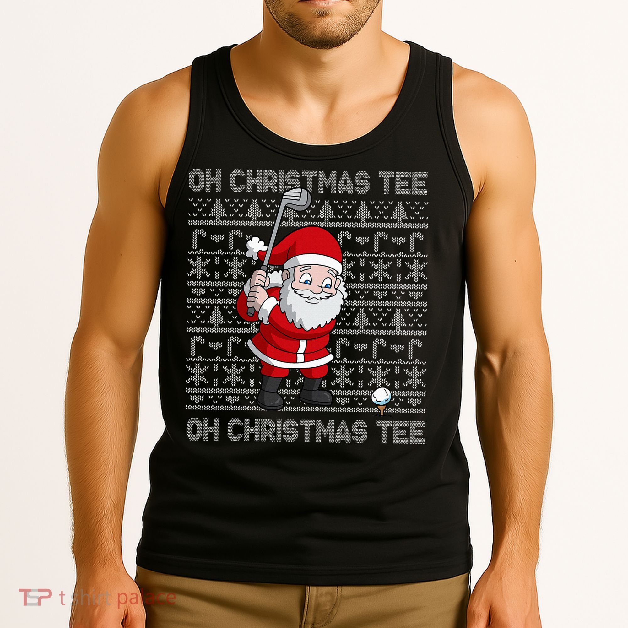 Golf Oh Christmas Santa Claus Golfer Tank Top