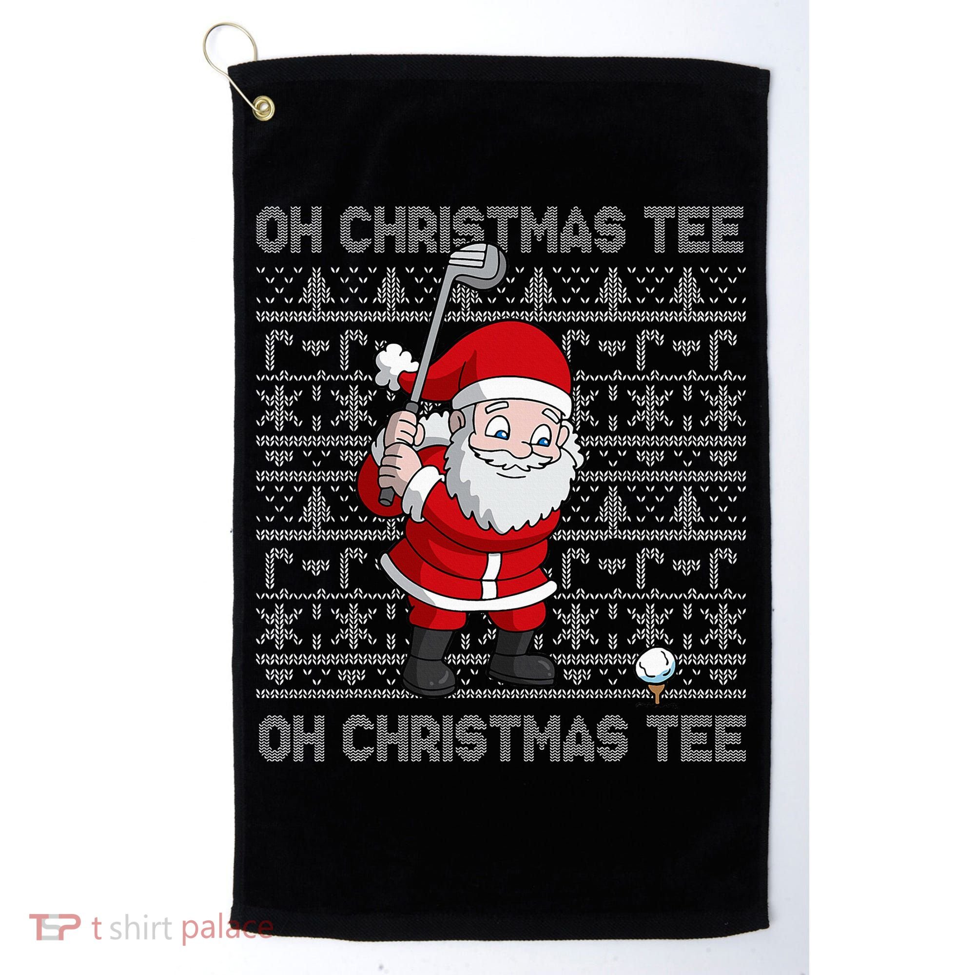 Golf Oh Christmas Santa Claus Golfer Golf Towel