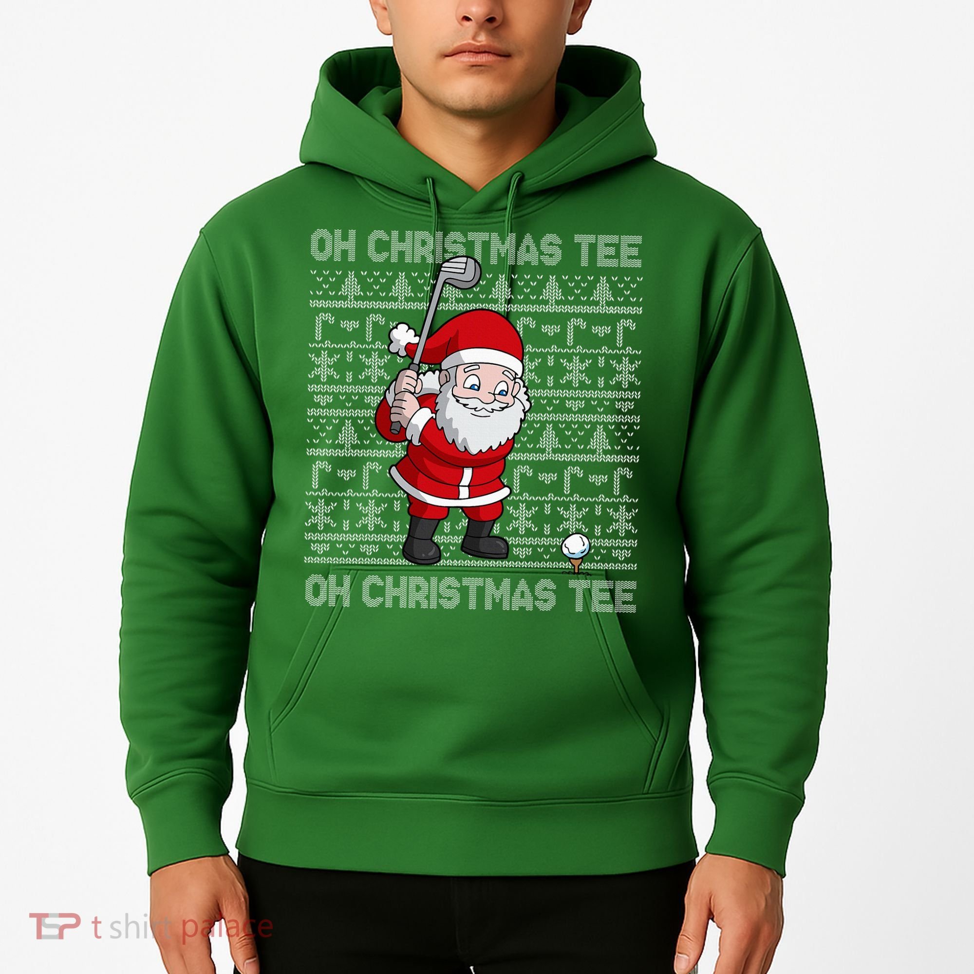 Golf Oh Christmas Santa Claus Golfer Hoodie