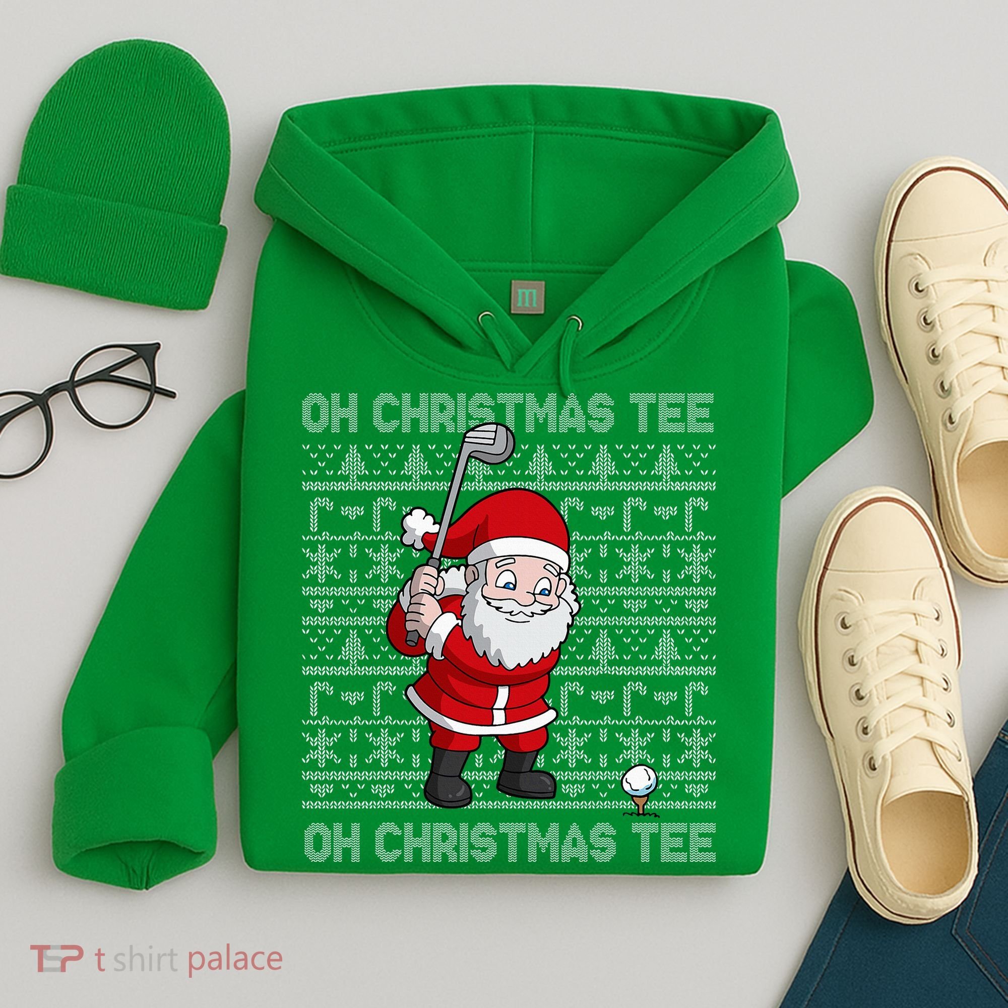 Golf Oh Christmas Santa Claus Golfer Hoodie