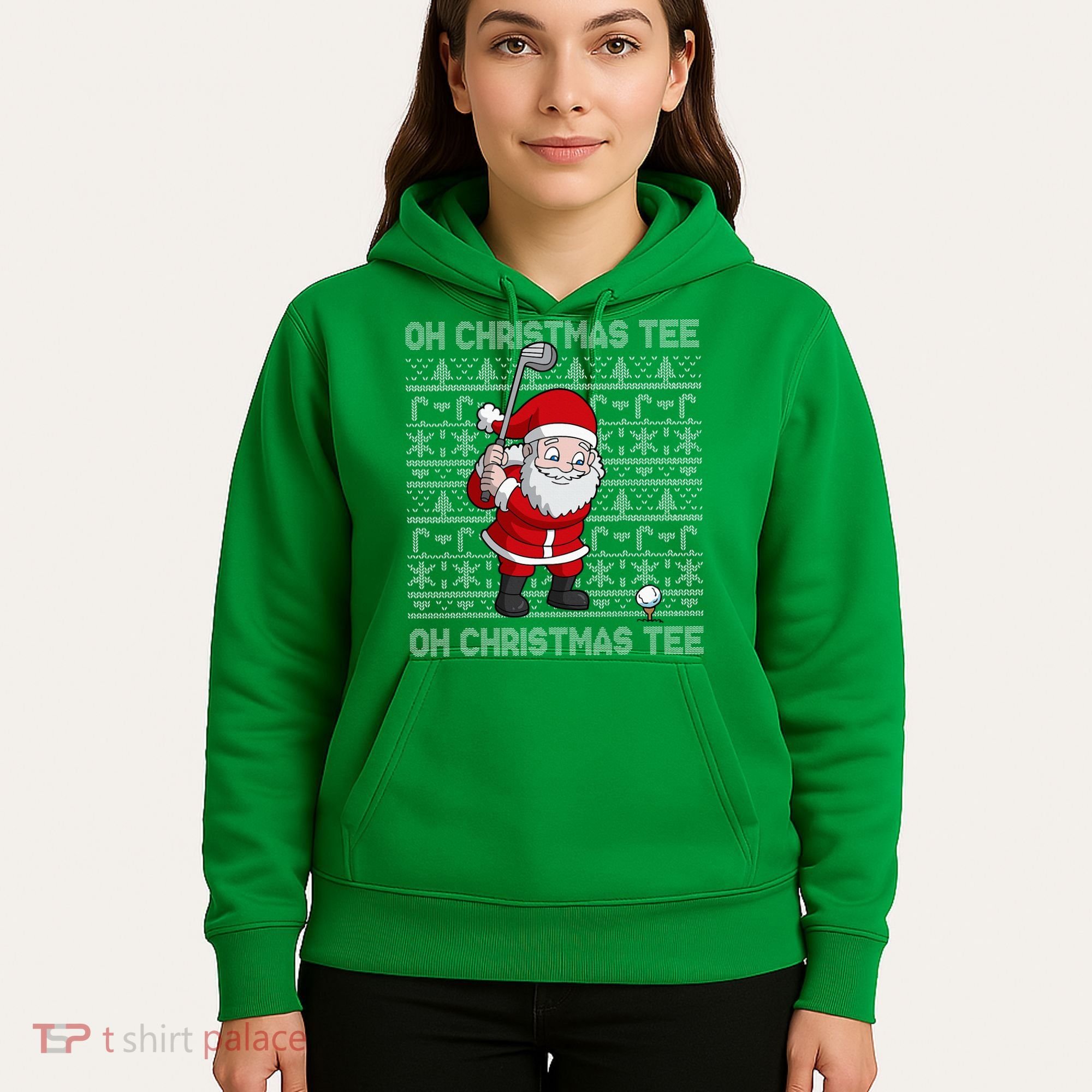 Golf Oh Christmas Santa Claus Golfer Hoodie