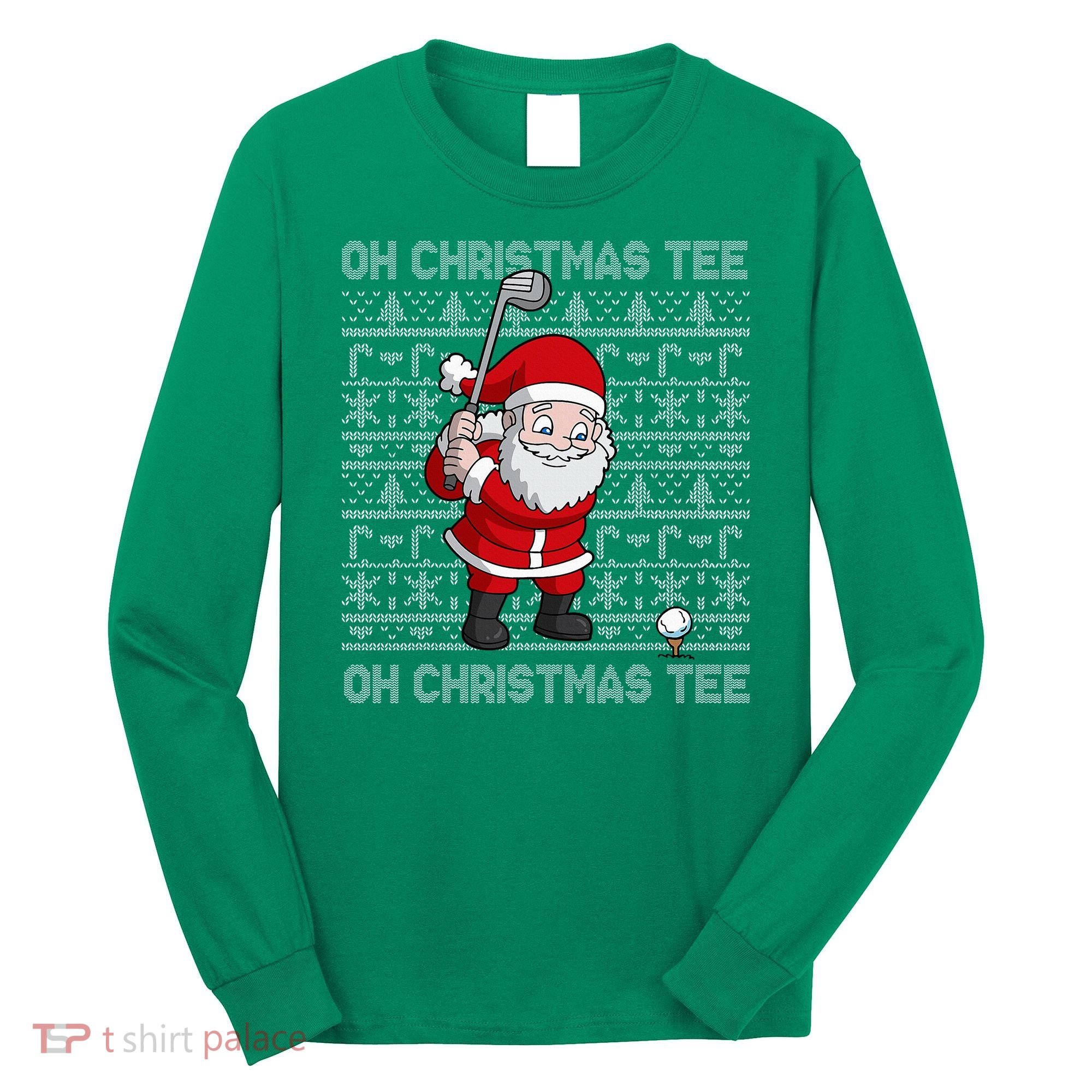 Golf Oh Christmas Santa Claus Golfer Long Sleeve Shirt