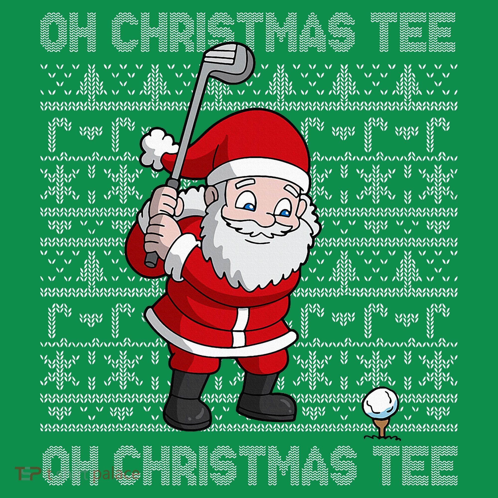 Golf Oh Christmas Santa Claus Golfer Long Sleeve Shirt