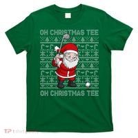 Golf Oh Christmas Santa Claus Golfer T-Shirt thumb 0