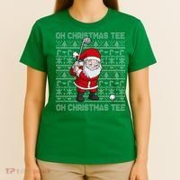 Golf Oh Christmas Santa Claus Golfer T-Shirt thumb 4