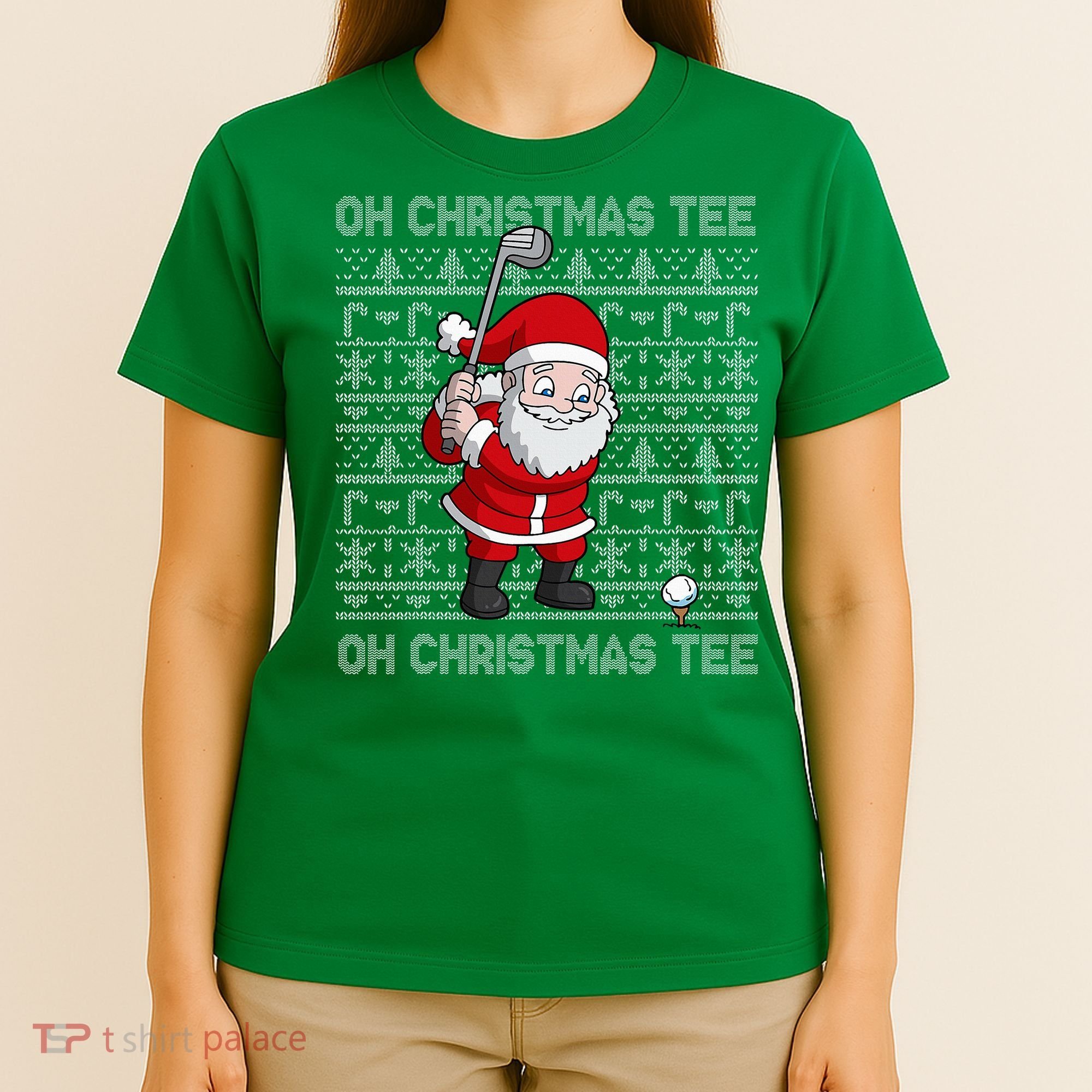 Golf Oh Christmas Santa Claus Golfer T-Shirt