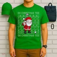 Golf Oh Christmas Santa Claus Golfer T-Shirt thumb 6