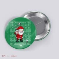 Golf Oh Christmas Santa Claus Golfer Button thumb 0