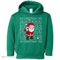 Golf Oh Christmas Santa Claus Golfer Toddler Hoodie thumb 0