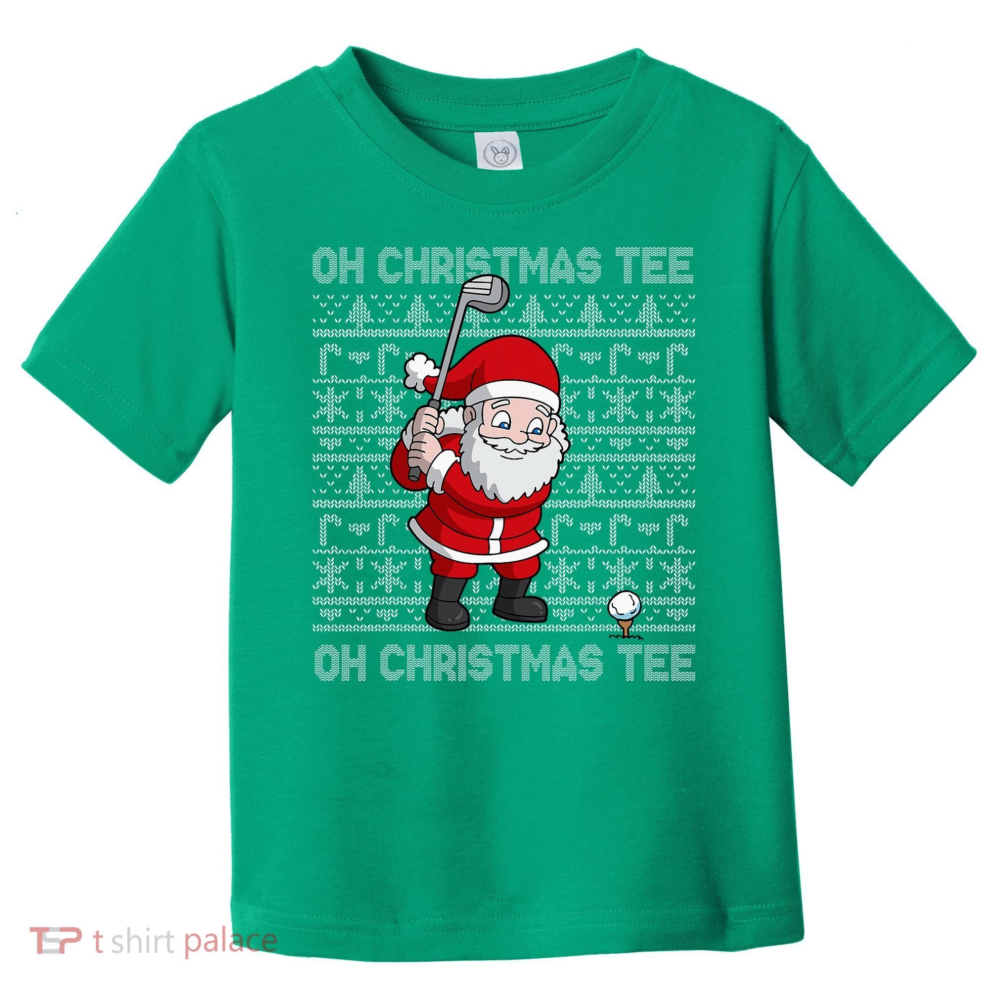 Golf Oh Christmas Santa Claus Golfer Toddler T-Shirt