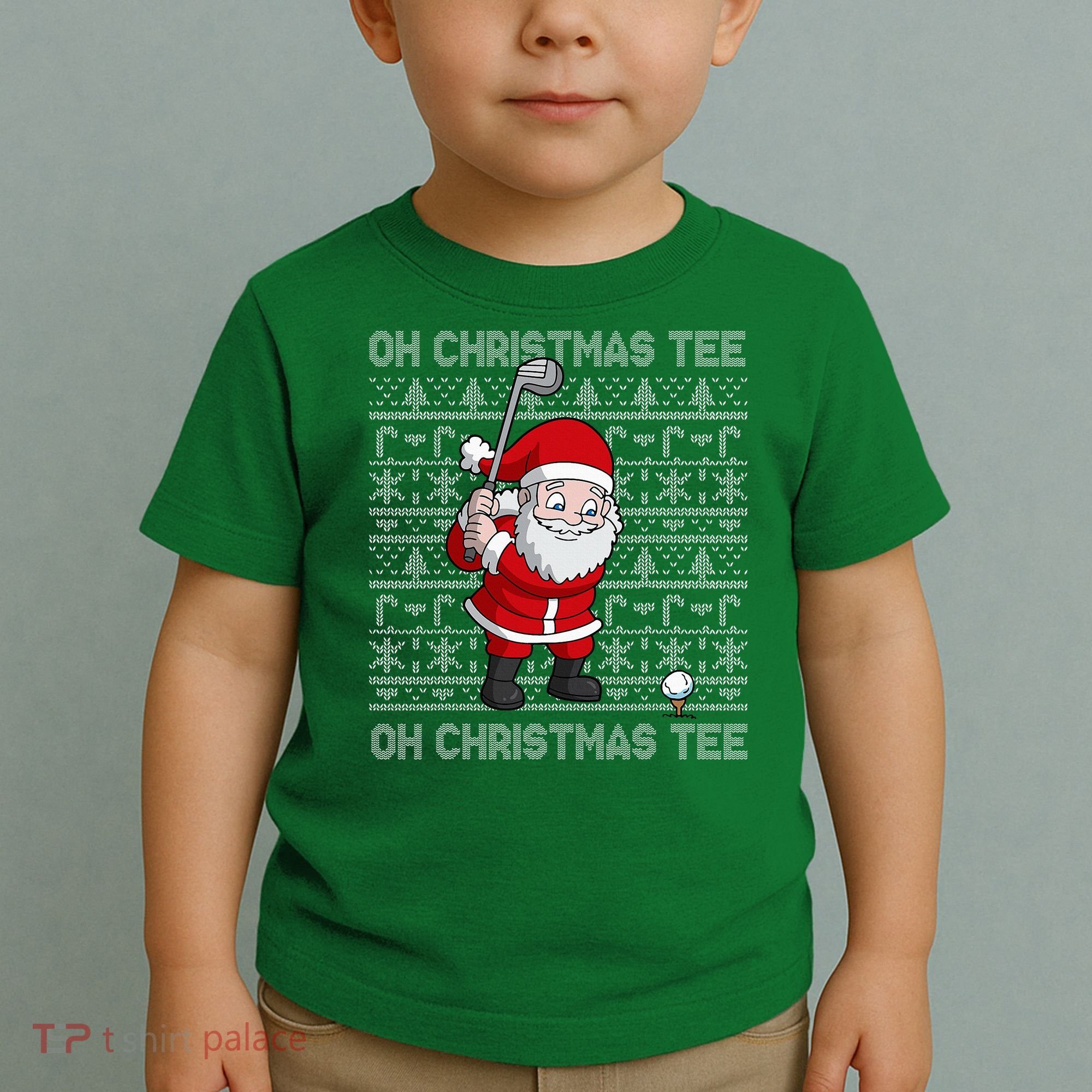 Golf Oh Christmas Santa Claus Golfer Toddler T-Shirt
