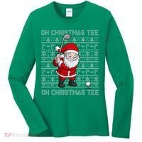 Golf Oh Christmas Santa Claus Golfer Women's Long Sleeve Shirt thumb 0