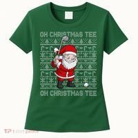 Golf Oh Christmas Santa Claus Golfer Women's T-Shirt thumb 0
