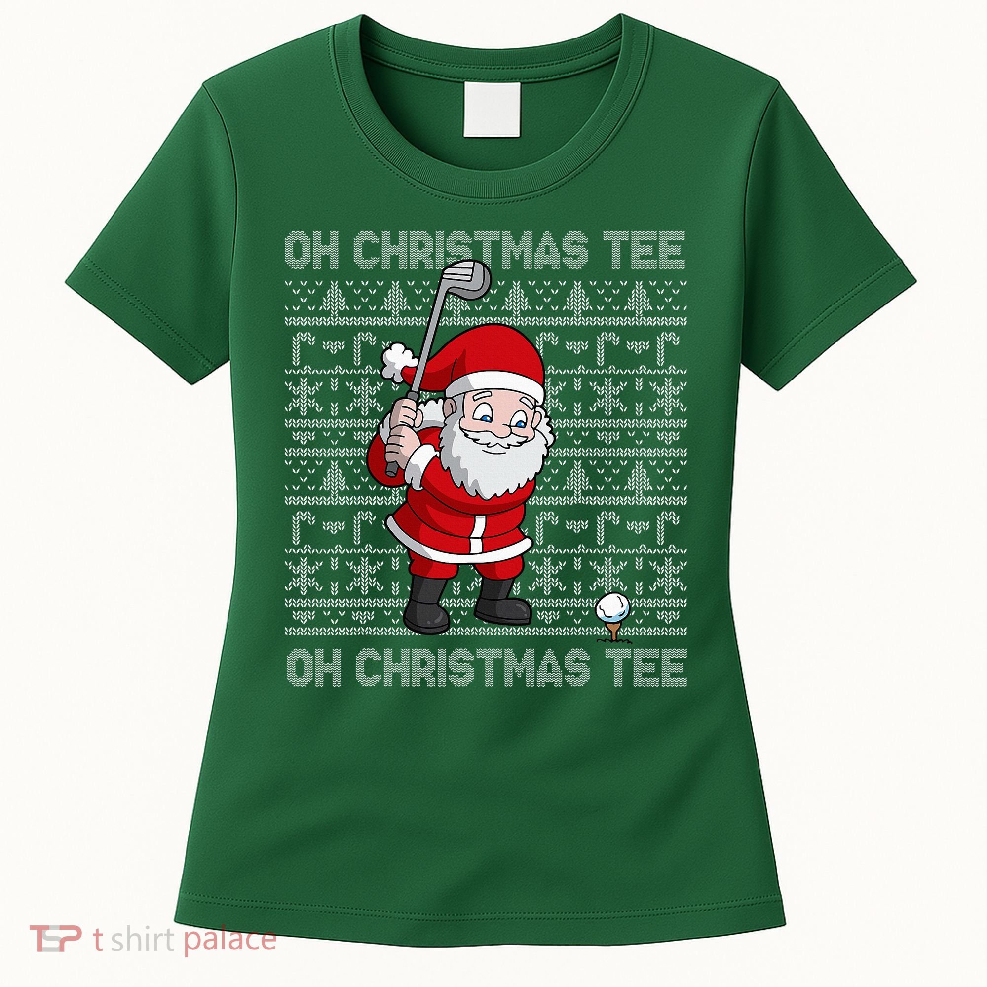 Golf Oh Christmas Santa Claus Golfer Women's T-Shirt