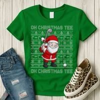Golf Oh Christmas Santa Claus Golfer Women's T-Shirt thumb 3