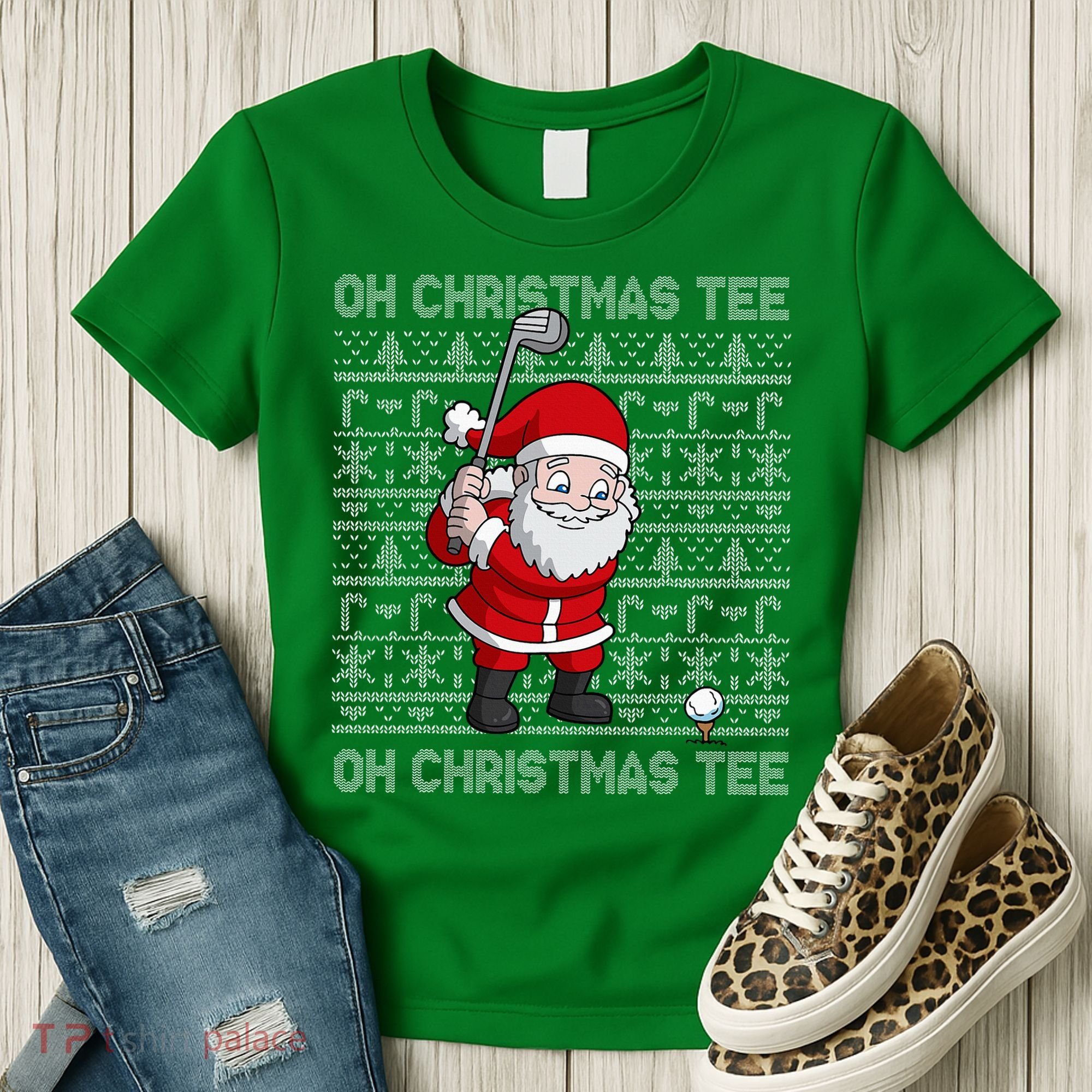 Golf Oh Christmas Santa Claus Golfer Women's T-Shirt
