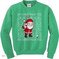 Golf Oh Christmas Santa Claus Golfer Kids Sweatshirt thumb 0