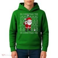 Golf Oh Christmas Santa Claus Golfer Kids Hoodie thumb 4
