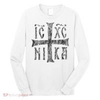 Greek Orthodox Cross Christogram Icxc Nika Jesus Christ Long Sleeve Shirt thumb 0