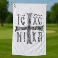 Greek Orthodox Cross Christogram Icxc Nika Jesus Christ Golf Towel thumb 1