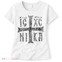 Greek Orthodox Cross Christogram Icxc Nika Jesus Christ Women's T-Shirt thumb 0