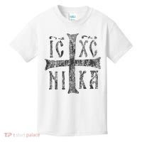 Greek Orthodox Cross Christogram Icxc Nika Jesus Christ Kids T-Shirt thumb 0