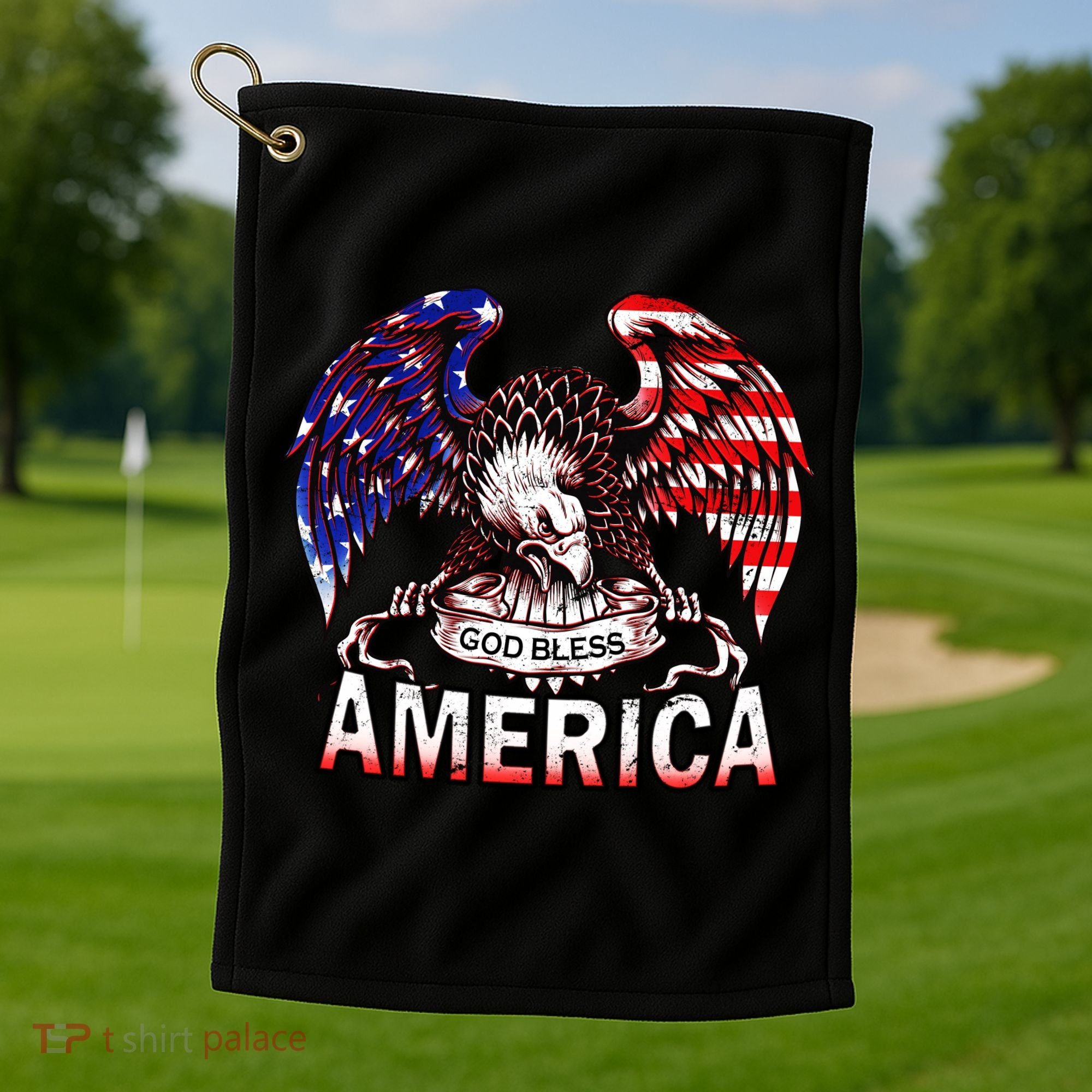 God Bless America Golf Towel
