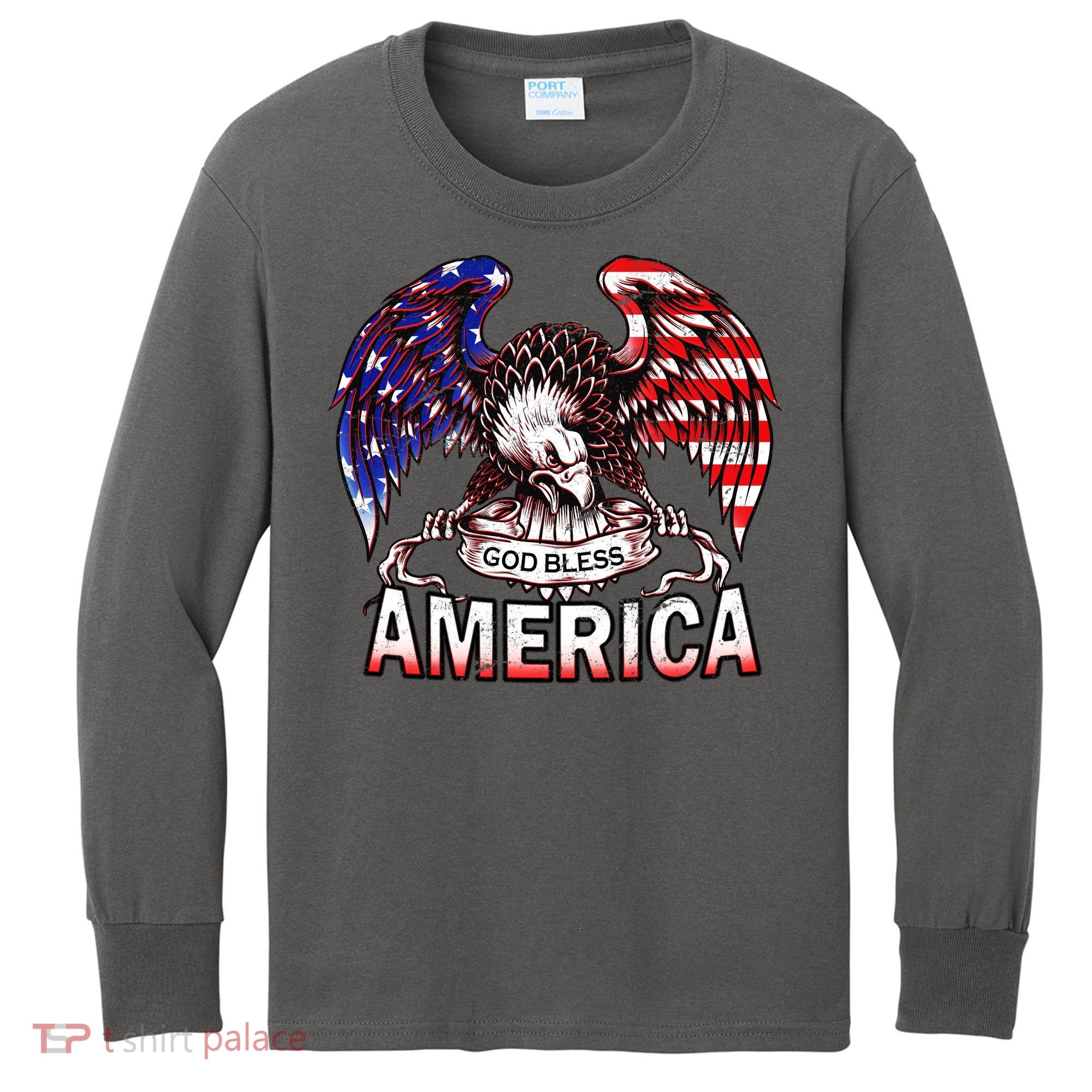 God Bless America Kids Long Sleeve Shirt