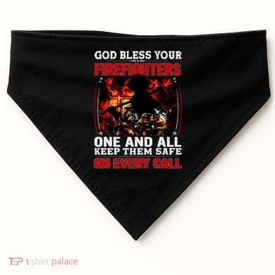 God Bless Firefighters USA-Made Doggie Bandana