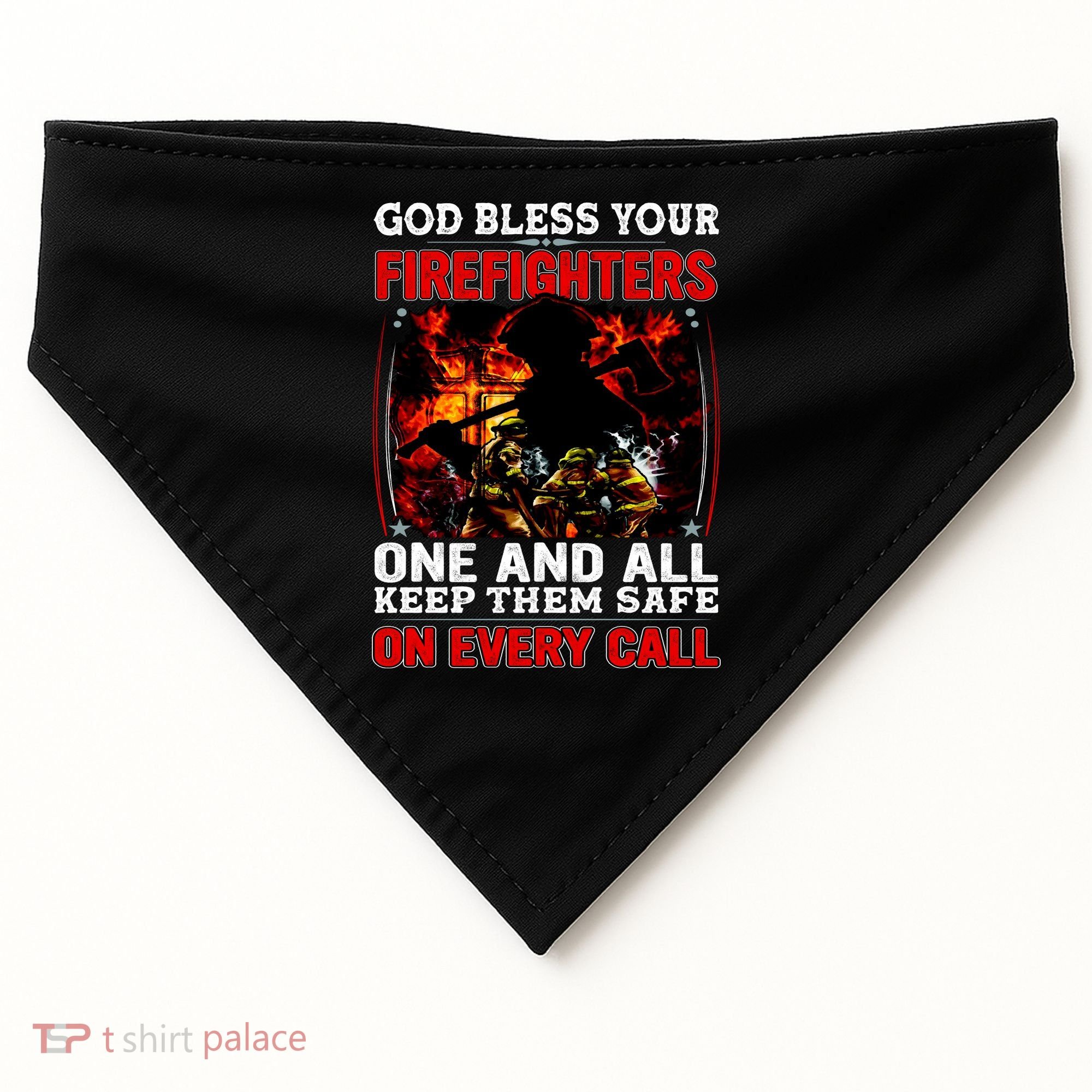 God Bless Firefighters USA-Made Doggie Bandana