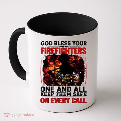 God Bless Firefighters Coffee Mug