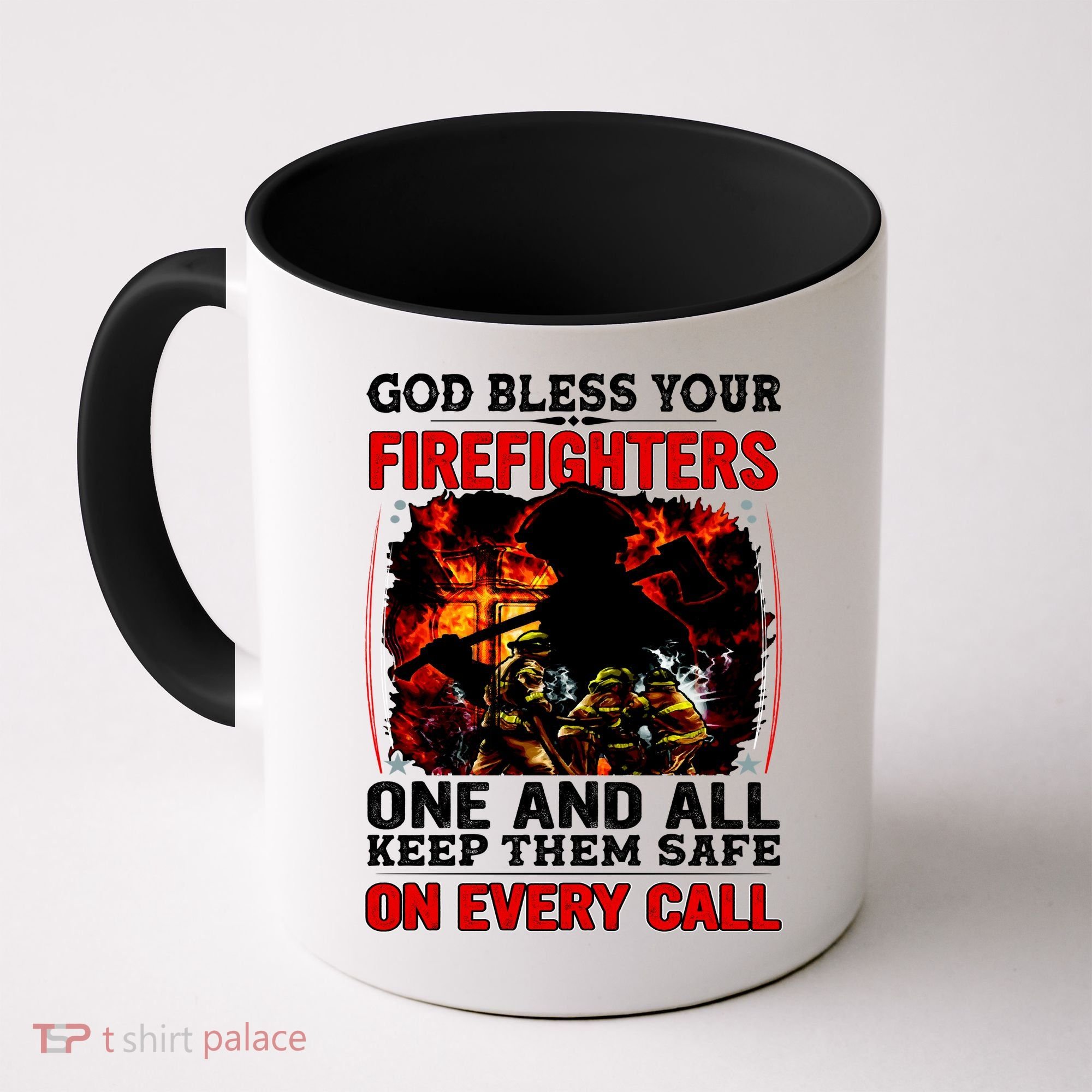 God Bless Firefighters Coffee Mug