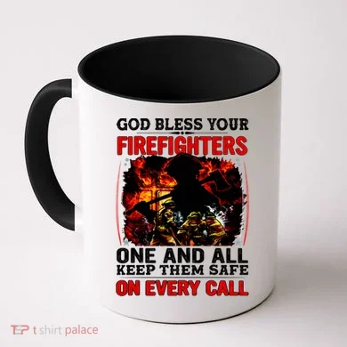 God Bless Firefighters Coffee Mug