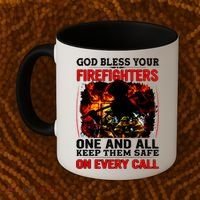God Bless Firefighters Coffee Mug thumb 2