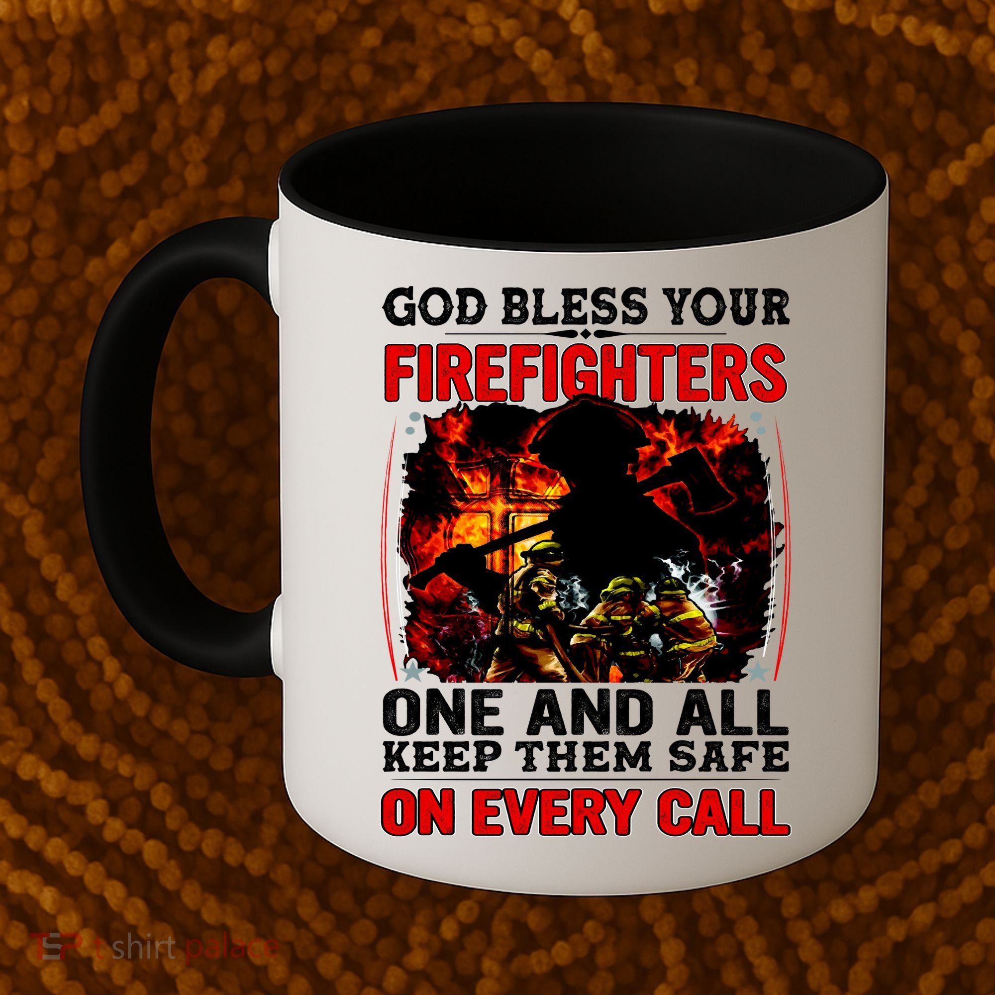 God Bless Firefighters Coffee Mug