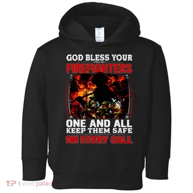 God Bless Firefighters Toddler Hoodie
