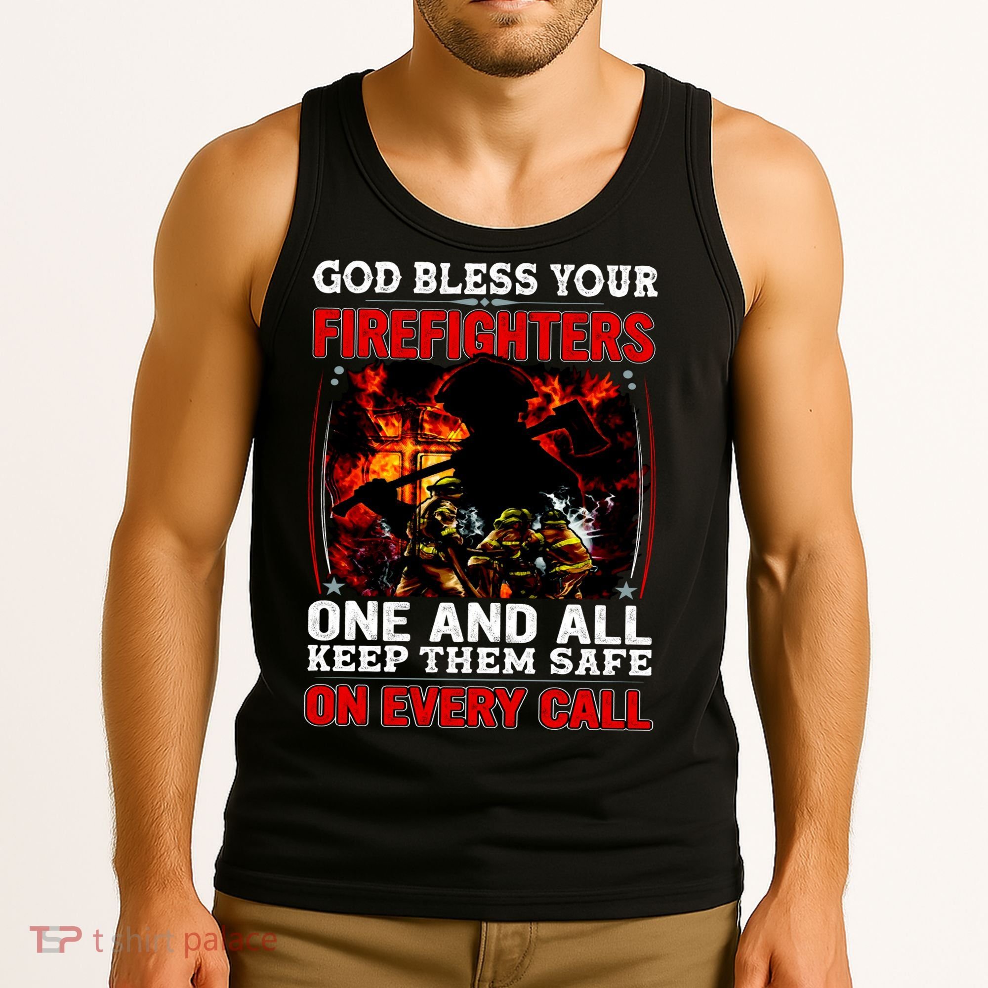 God Bless Firefighters Tank Top