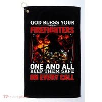 God Bless Firefighters Golf Towel thumb 0