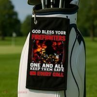 God Bless Firefighters Golf Towel thumb 2